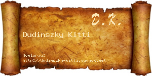 Dudinszky Kitti névjegykártya